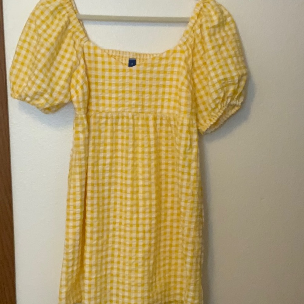 Old Navy Yellow Gingham Dress size M